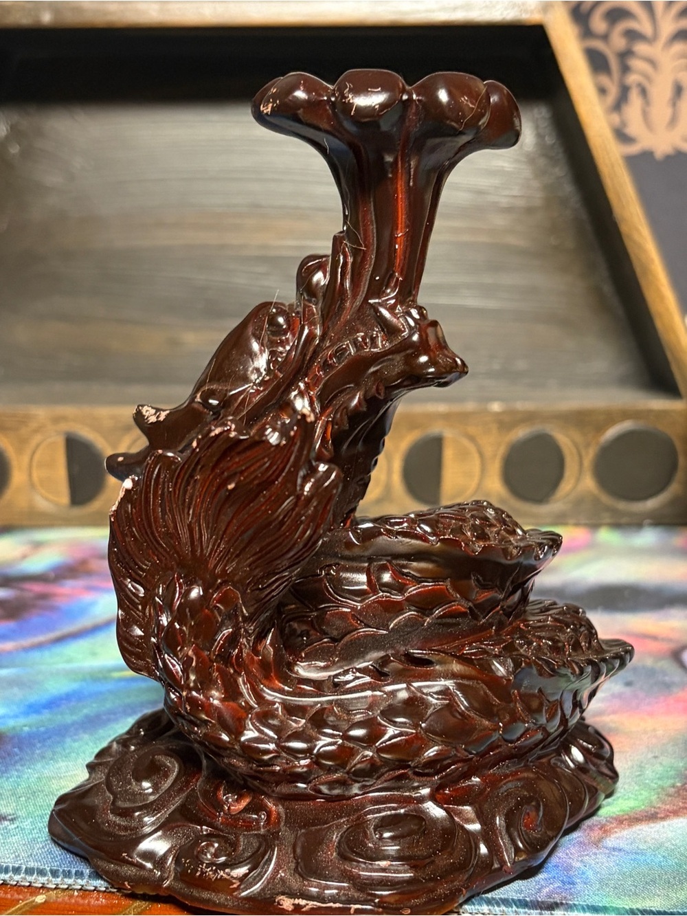 Wooden dragon crystal sphere holder - Picture 7 of 7
